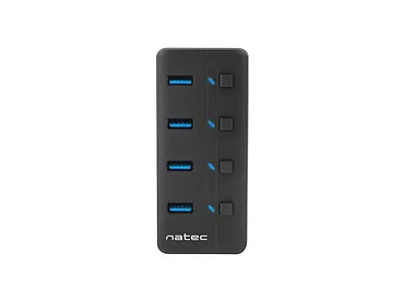 Natec Hub USB 4 porty Mantis 2 USB 3.0 z włącznikiem + zasilacz