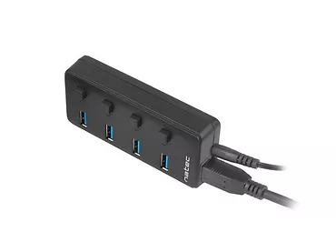 Natec Hub USB 4 porty Mantis 2 USB 3.0 z włącznikiem + zasilacz