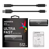 Adata Dysk zewnętrzny SSD SE760 512G USB3.2-A/C Tytanowy