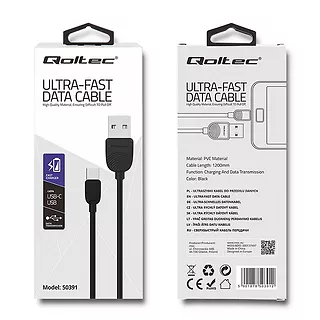 Qoltec Kabel USB typ C | USB 2.0 A | 1.2m | ultra szybki przesył danych