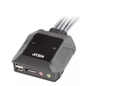 ATEN Przełącznik 2 portowy USB DP Cable KVM Switch CS22DP