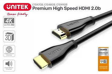 Unitek Kabel HDMI 2.0 PREMIUM CERTIFIED, 2M, M/M; C1048GB