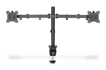 Digitus Uchwyt biurkowy podwójny z zaciskiem 2xLCD max. 32" max. Obciążenie 2x 8kg uchylno-obrotowy czarny