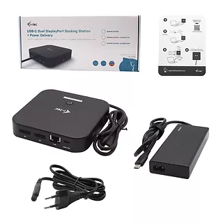 Stacja dokująca USB-C Dual Display Docking Station Power Delivery 65W +   i-tec Universal Charger 77W
