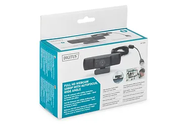 Digitus Kamera internetowa Full HD 1080p 30Hz autofokus szeroki kąt widzenia 90 USB A 2.0
