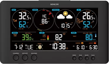 Sencor Profesjonalna stacja METEO WiFi SWS 12500 wys. LCD 21,4cm Kolor