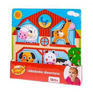 Smily Play Układanka drewniana Farma uchwyty