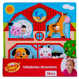 Smily Play Układanka drewniana Farma uchwyty