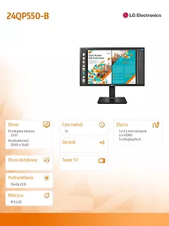 LG Electronics Monitor 24QP550-B 24 IPS QHD HDR10 FreeSync