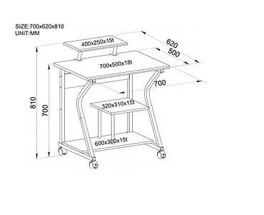 Techly Biurko komputerowe Compact