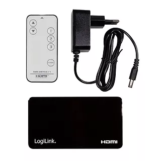 LogiLink Switch 3x1 HDMI, 4K 30Hz, z pilotem