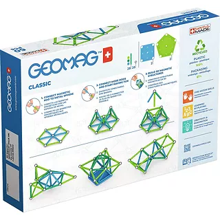 Geomag Klocki magnetyczne Classic Recycled 60 elementów niebieskie