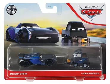 Mattel Pojazdy Cars/Auta Dwupak Jackson Sztorm & Laura Spinwell