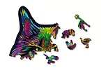 Wooden City Puzzle drewniane 3D Tęczowy kot Rainbow wild cat M