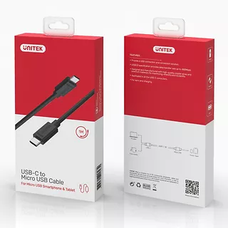 Unitek Kabel USB TYP-C DO microUSB 2.0; 1m; Y-C473BK