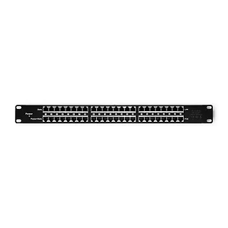 Qoltec Patch panel RACK | 48V | 24 porty | Passive PoE Injector | 1000m | Czarny