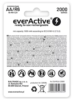 everActive Akumulatory paluszki R6/AA 2000 mAH, blister 4 szt.