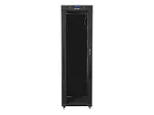 Lanberg Szafa instalacyjna rack stojąca 19 42U 600x800 czarna, drzwi szklane lcd (Flat pack)