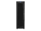 Lanberg Szafa instalacyjna rack stojąca 19 42U 600x1000 czarna, drzwi szklane lcd (flat pack)