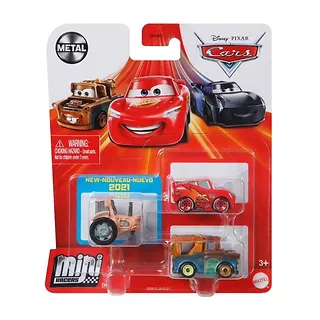 Mattel Pojazdy Auta 3-pak Zygzak McQueen, Złomek i Traktor