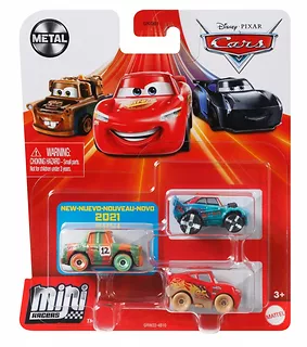 Mattel Pojazdy Auta 3-pak Zygzak McQueen w błocie, Stor Effekt
