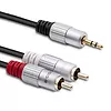 Qoltec Kabel 2xRCA / Mini Jack 3.5mm | 1m | czarny