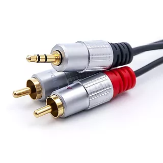 Qoltec Kabel 2xRCA / Mini Jack 3.5mm | 2m | czarny