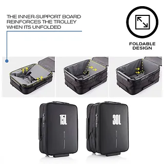XD DESIGN Torba podr&oacute;żna FLEX FOLDABLE TROLLEY BLACK
