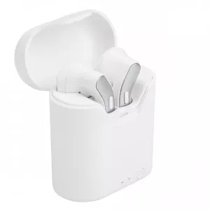 ART Słuchawki BT z mikrofonem TWS (microUSB)  Białe/srebrne