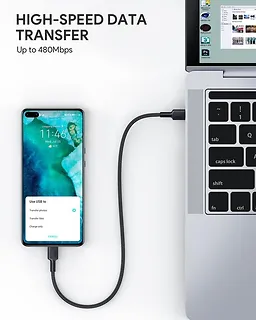 AUKEY CB-CD37 zestaw 4 szt. nylonowych kabli Quick Charge USB C -USB C | 0.3m 1m 2m 3m | 4 szt. | 5 Gbps | 3A | 60W PD | 20V