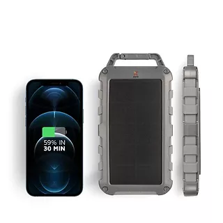 Xtorm Powerbank solarny Fuel Series 2xUSB USB-C 10000mAh 20W Szary