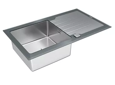 TEKA Zlewozmywak DIAMOND LUX 1B 1D 86 KAMIENNY SZARY SZKLANY
