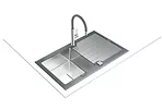 TEKA Zlewozmywak DIAMOND LUX 1B 1D 86 KAMIENNY SZARY SZKLANY