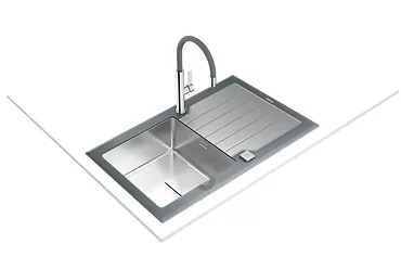 TEKA Zlewozmywak DIAMOND LUX 1B 1D 86 KAMIENNY SZARY SZKLANY