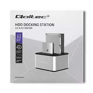 Qoltec Stacja dokująca dysków 2xHDD/SSD | 2.5"/3.5" SATA | USB 3.0 |    Klonowanie