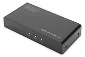 Digitus Rozdzielacz (Splitter) HDMI 2-portowy 4K 60Hz UHD 3D HDR HDCP 2.2 audio downscaling