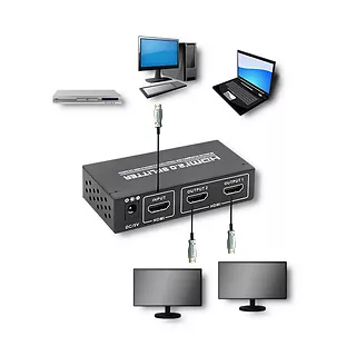 Qoltec Rozdzielacz aktywny  Splitter HDMI v. 2.0 | 1x2 | EDID+IR