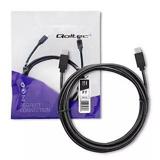 Qoltec Kabel USB 3.1 typ C męski | USB 3.1 typ C męski | 3m | Czarny