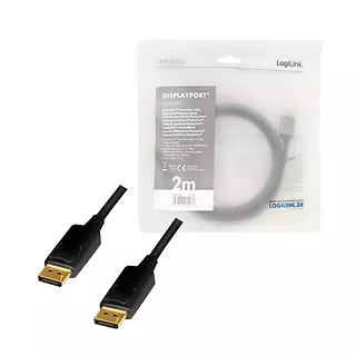 LogiLink Kabel DisplayPort 4K/60 Hz,DP/M do DP/M aluminium 2m