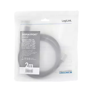 LogiLink Kabel DisplayPort 4K/60 Hz,DP do HDMI aluminiowy 2m