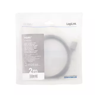 LogiLink Kabel HDMI 4K/60Hz, aluminium 2m Czarny