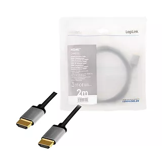 LogiLink Kabel HDMI 4K/60Hz, aluminium 2m Czarny
