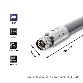 Qoltec Antena LoRa | 5.8dBi | Zewnętrzna