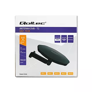 Qoltec Antena zewnętrzna DVB-T2 | VHF/UHF | Czarna