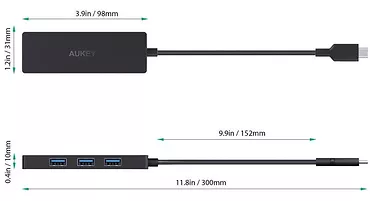 AUKEY CB-C64 HUB USB-C | Ultra Slim | 4w1 | 4xUSB 3.1