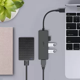 AUKEY CB-C64 HUB USB-C | Ultra Slim | 4w1 | 4xUSB 3.1