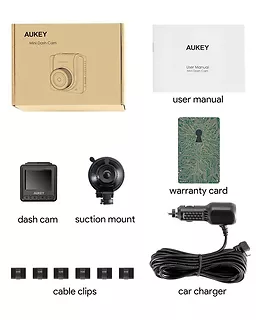 AUKEY DRA5 Kamera samochodowa Rejestrator | Full HD 1920x1080@30p | 170° | microSD | 1.5" LED