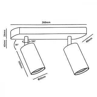 Maclean Lampa ścienno-sufitowa SPOT GU10 MCE452 B