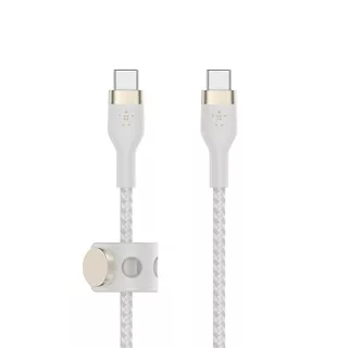 Belkin Kabel BoostCharge USB-C/USB-C silikonowy w oplocie 2m, biały