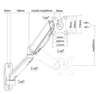 Neomounts Uchwyt ścienny WL70-450BL11